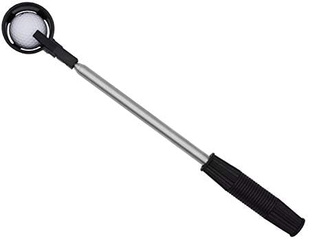 Famgee Portable Retractable Golf Ball Retriever Telescopic Scoop Saver Pick Up Automatic Locking Stainless Steel Shaft Tool