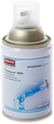 Rubbermaid Commercial Standard Air Freshener Aerosol Refill for Microburst 9000, Linen Fresh (FG4012441)