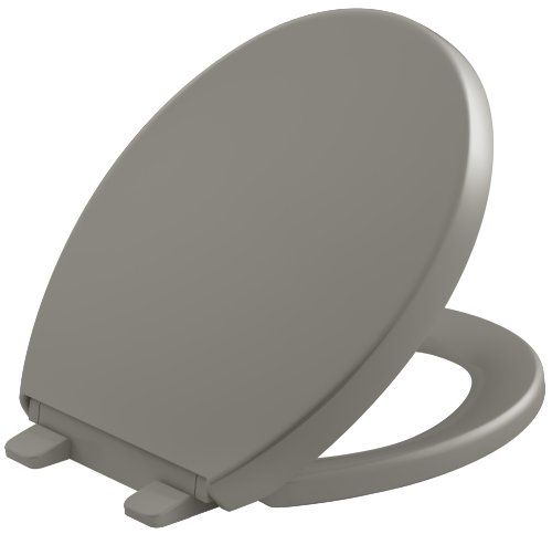 KOHLER K-4009-K4 Reveal Quiet-Close with Grip-Tight Bumpers Round-Front Toilet Seat, Cashmere