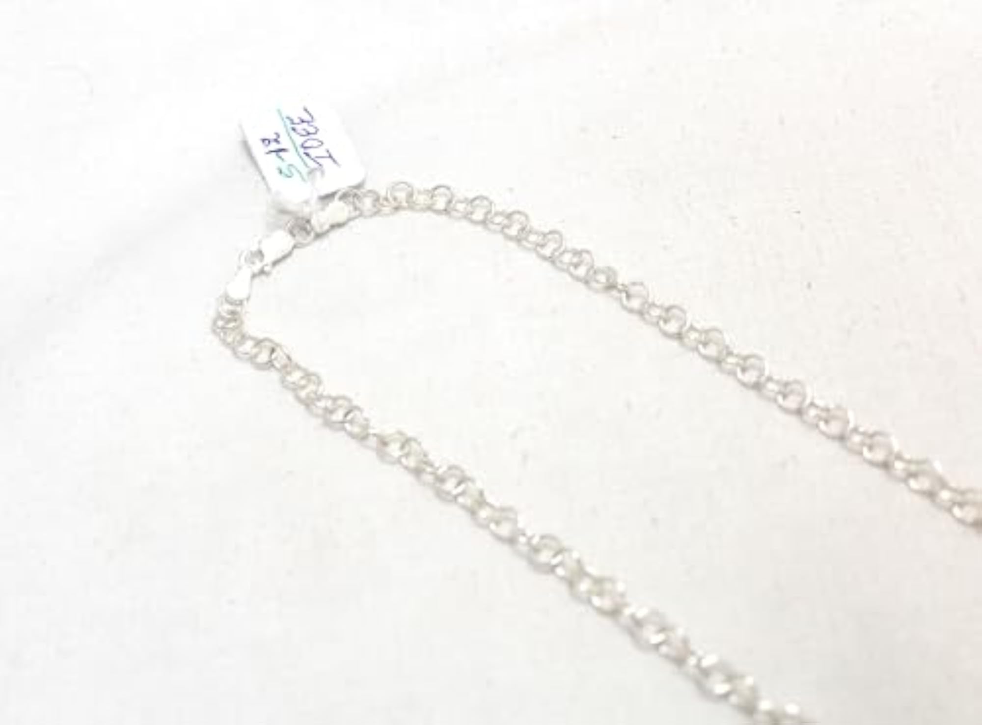 Unisex 925 Sterling Silver Link Chain Necklace, Handmade Gift