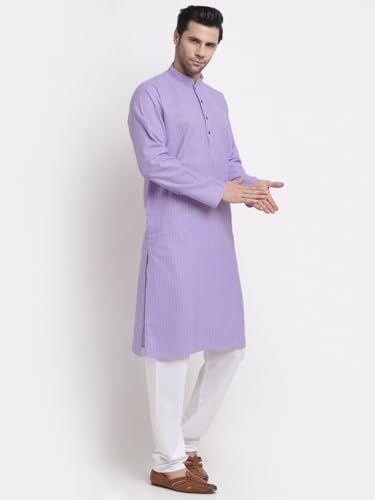 Image of KRAFT INDIA Men Cotton Striped Kurta Pyjama Set