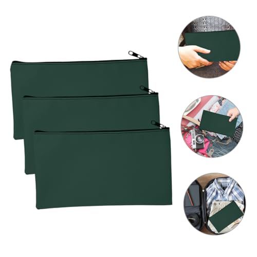 SECFOU 3Pcs PU Zipper Money Bags Multi Function Cash Pouches for Documents Receipts Stylish and Money Storage Bags2