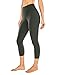 CRZ YOGA Donna Sportivi Pantaloni Vita Alta Fitness Leggings Palestra con Tasche Interna -53cm Verde oliva-R418A 42