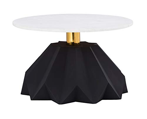TOV Furniture Origami Mid Century Modern Geometric Living Room Coffee Table, 26", Black/Gold