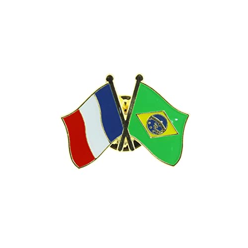 Clj Charles Le Jeune Pin's Drapeaux Jumelage France Brésil - Amérique du Sud - qualité de finition - Epingle - Broche - Badge - Jumelage et Fraternité