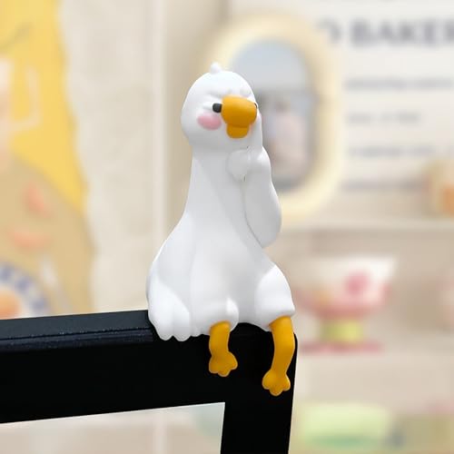 4 Figuras pequeñas de ganso de resina decorativas miniatura 7
