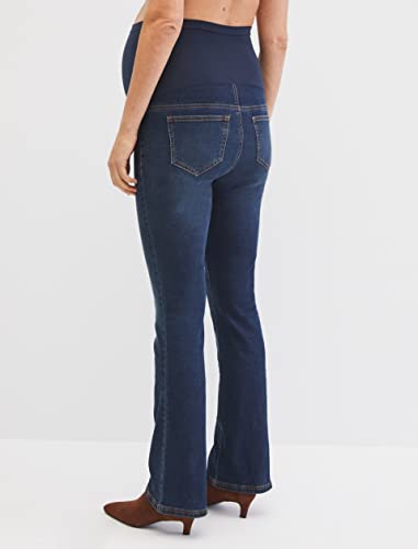 Motherhood Maternity Women's Plus Size Indigo Blue Stretch Secret Fit Belly Boot Cut Jean, Hidden Shadows Dark Wash, 2X #TOP4