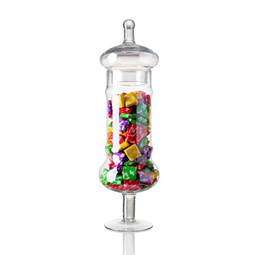 Diamond Star Set of 3 Apothecary Jar Clear Glass Wide Mouth Storage Candy Jar Decorative Candy Buffet Jars Elegant Kitchen Containers, Iridescent Color