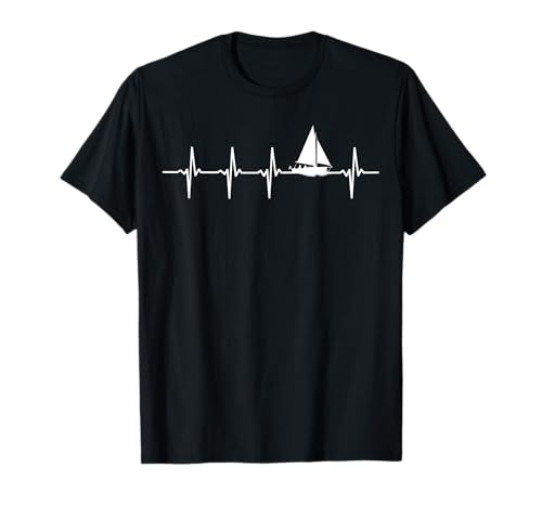 Segeln Herzschlag Heartbeat EKG T-Shirt - Segler Geschenk T-Shirt