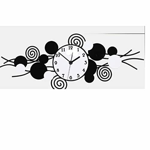 Grande horloge murale silencieuse quartz noir et blanc horloge autocollante