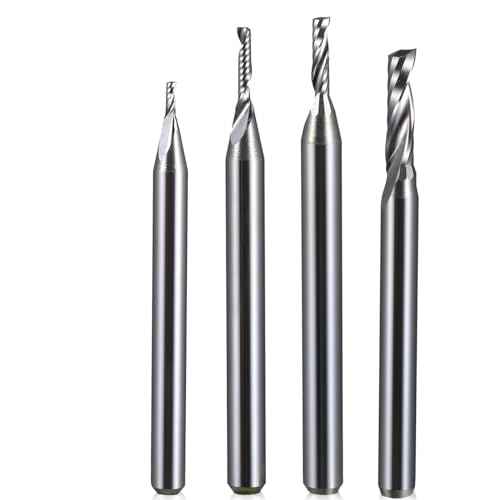 Fraise CNC carbure 3.175mm monobloc à coupe ascendante upcut pour usinage propre de l'acrylique