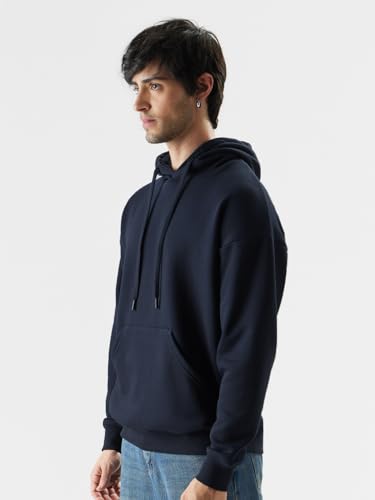 Image of The Souled Store Solids Men and Boys Long Sleeve Hooded Neck Oversized Fit Hoodies