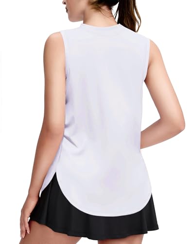 Zaclotre Meninas Regatas Esportivas, Bainha Alta E Baixa, Caimento Solto, Top De Verão, Sem Mangas,