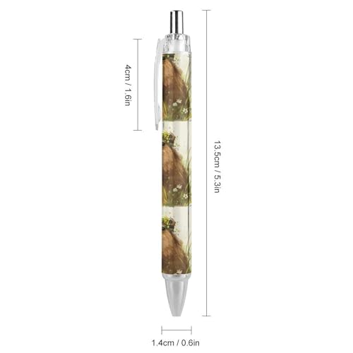 Bolígrafos de capibara retráctiles con punta fina de 0,5 mm y tinta negra 2