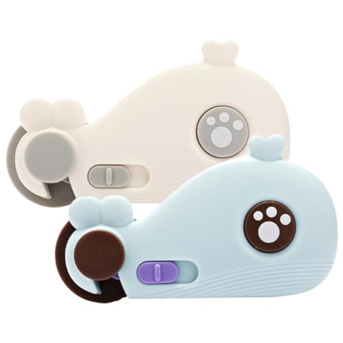 ASAKKURA かわいいクジラの赤ちゃん用 チャイルド キャビネットロック 引き出しロック 幼児のいたずら防止 簡単取り付け ブルーと ホワイト のデザイン 2個セット