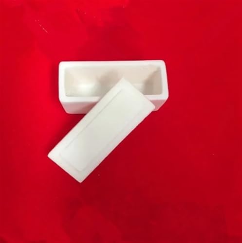 ZOGUO Crisol de corindón de alúmina/50x20x20mm/crisol de corindón Rectangular con Tapa/crisol de cerámica Al2O3