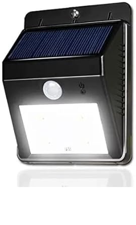 Auto on at Night 20 LED Weatherproof Wireless Security Wall Light and Lighting, Patio, Garden, Landscape, Deck, Shed, Lawn (Black) Solar Light Set (Wall Mounted Pack of 1)