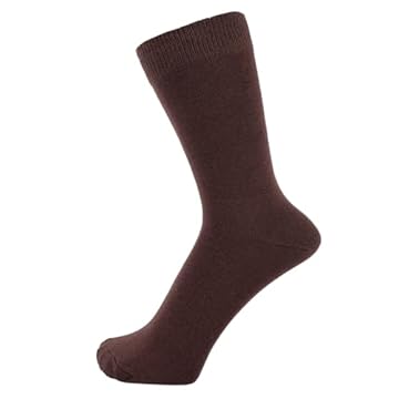 ZAKIRA Finest Combed Cotton Dress Socks in Plain Colours for Men, Women, 4-6 (UK), Brown