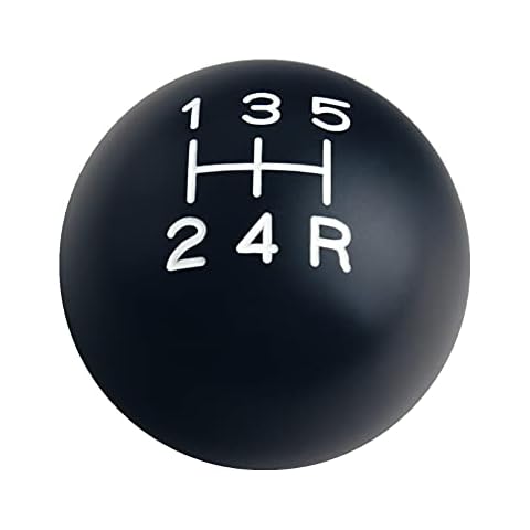 DEWHEL Manual Black/White Vintage Shift Knob 5 Speed Short Throw Shifter Selector 12X1.75 Cover
