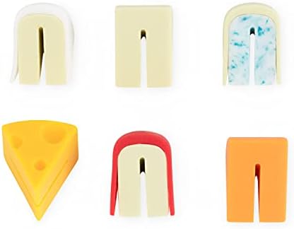 True Zoo Cheese Please Drink Markers Wine Charms, Set of 6, Assorted