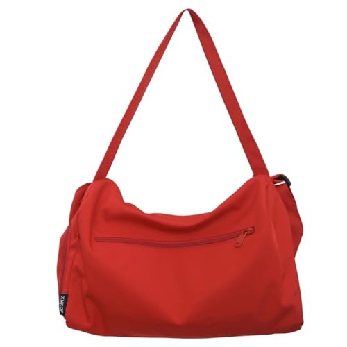 Travel Duffle Bag Gym Crossbody Bag for Women Men Weekender Overnight Duffel Bag Tote Bag (Red)