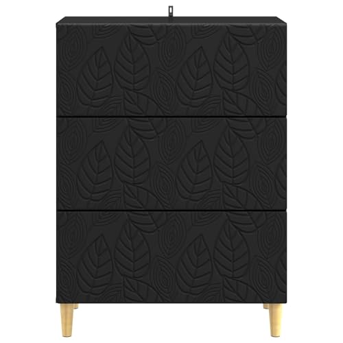 Armario con cajones negro 66 cm de ancho cómoda de madera moderna vintage para salón 5