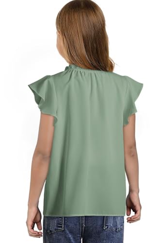 Image of DOKOTOO KIDS Girls Short Sleeve Blouse Dress Shirt Top Size 7-15 Years Old