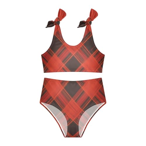 KLL Wallace Tartan Girl Two Piecing Bikini Sets Quick-Dry Swimsuit Swimwear Adjustable Shoulder Strap3