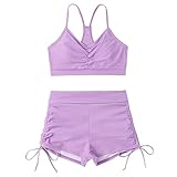 Conjunto de bikini de 2 piezas para mujer, de corte alto, plisado, ropa de playa, parte superior de tubo, tirantes, traje de baño