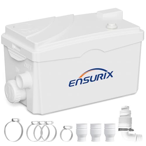 Utility Sink Pump 1600 GPH Drain System 500 W Under-Basin Sewage Unit for Laundry & Kitchen 23 FT Lift Sink Pump with Check Valve & Odor Filter