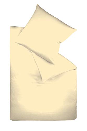 Fleuresse 9200 - Biancheria da letto in jersey interlock, 100% cotone, certificazione Öko-Tex Standard 100, vaniglia, 155 x 220 cm