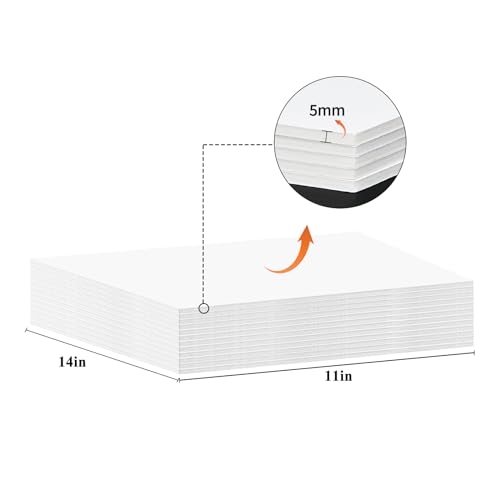 Zzrywuty 10 Pack Foam Boards 11" x 14", 5mm Thickness Styrofoam Core for Crafts, White Poster Vision Presentation Mat Board - Image 3