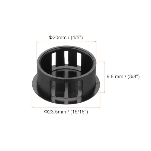 Image of MECCANIXITY 64PCS 20mm(13 /16 inch) Black Plastic Hole Plugs, Flush Type Panel Hole Plugs Insert End Caps for Locking Hole Tubes Furniture Cabinet