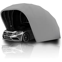 Portable Stainless Steel Garage, Folding Car Canopy, Retractable Semi-Automatic Car Tent, Heavy Duty Carport 188.27.5FT for Car, Boat, with All-Season Tarp,Grey,Manual