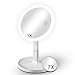 CkeyiN Miroir Maquillage，Miroir grossissant 1x / 7X，3 Couleurs Rechargeable de Miroir Lumineux ,40°Rotation Ajustable，il Dure 2-3 Heures sous la lumière la Plus Forte