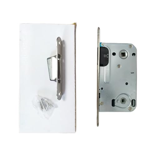 Serrure a Encastrer,Serrure Porte Interieure Corps de serrure 90 * 50mm Salle de bain Loquet supérieur magnétique WC Sécurité Porte en bois Mortaise Pièces de réparation silencieuses