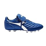 Diadora Brasil OG LT T MDPU Men's Firm Ground Soccer Shoes - Ultra-Soft Full Grain Leather, Water Resistant, Firm Ground Sole, Removable Insole (Royal/White, US Footwear Size System, Adult, Men, Numeric, Medium, 10)