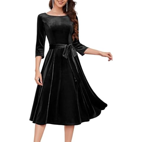 DRESSTELLS Black Velvet Long Sleeve Dress Cover