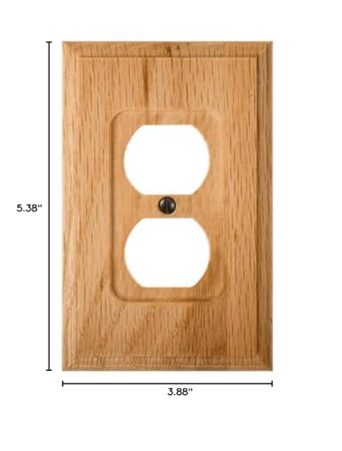 Image of Amerelle 4025D Carson Wallplate, 1 Duplex, Wood, Light Oak, 1-Pack
