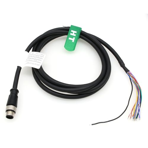 Cable M12 de 12 pines macho a cables voladores HangTon GPIO para lector RFID KATHREIN y codificador