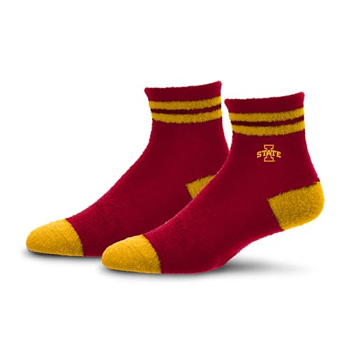 For Bare Feet NCAA IOWA STATE CYCLONES Cozy Two Stripe Quarter Sock Team Color OSFM