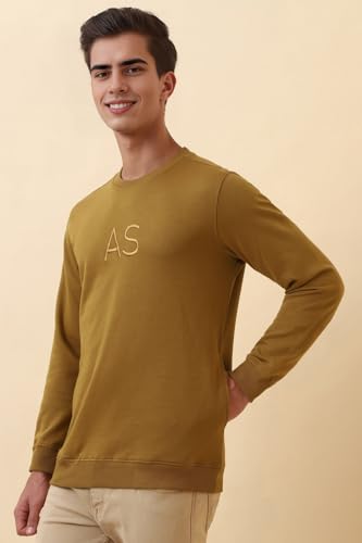 Image of Allen Solly Men's Cotton Blend Crew Neck Sweatshirt with Straight Pocket