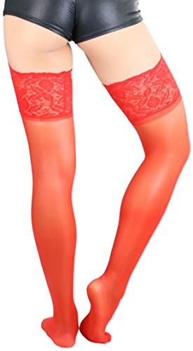 Image of ToBeInStyle Women's Thigh Highs With Smooth Silicone Lace