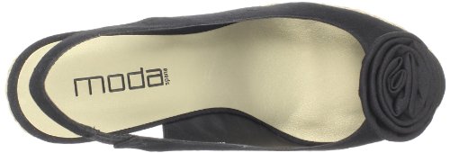 Image of Moda Spana Women's Hide Slingback Espadrille,Black Cotton Voile,13 M US