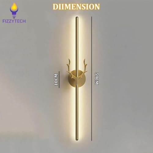 Image of fizzytech LED Deer Wall Lamp with 3 Colour Changing Modes, Decorative Wall Light for Bedroom, Living Room, Hallway, Kids Room & Home Decor, Pack of 2