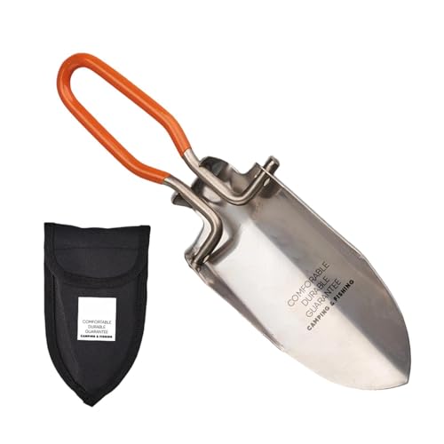 Pala plegable portátil - Paleta compacta | Herramienta de entrenamiento al aire libre de acero inoxidable, ligera y plegable para acampar, senderismo, mochileros, supervivencia, playa, pesca y todas