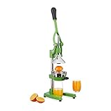 Relaxdays Manuelle Saftpresse aus Eisen und Edelstahl, Zitruspresse für Orangen, professionelle Hebelpresse, grün