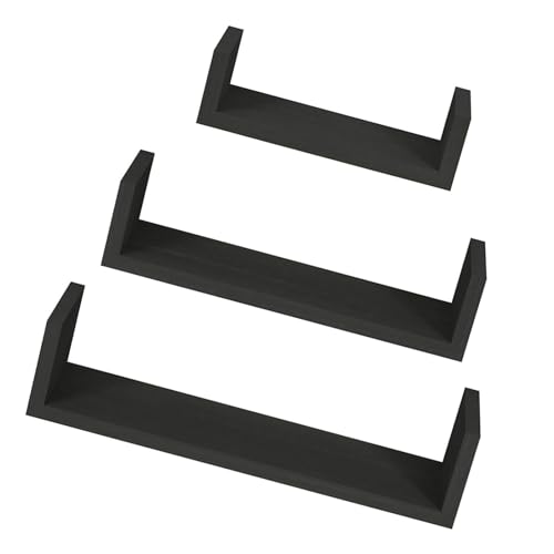 Snorvixre Pack de 3 estantes de pared para habitación infantil para fotos de juguetes y libros con revestimiento seguro, perfecto como presentación única de fotos, plantas y libros
