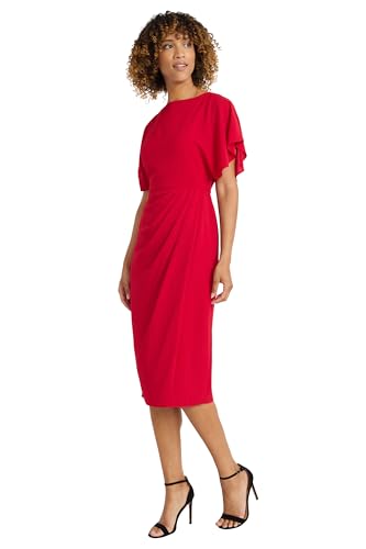 Maggy London Women's Petite Boatneck Dolman Sleeve Faux Wrap Skirt2