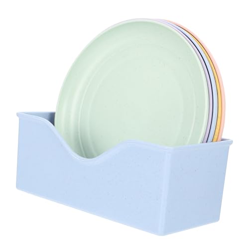 BEBEMOKO 1 Set Wheat Straw Snack Plates Versatile Food Containers with Storage Rack Unique Shapes for Fruits Dishes Treats Easy to Clean Random Colors Dinnerware Random Color